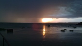 Sunset over lake Victoria