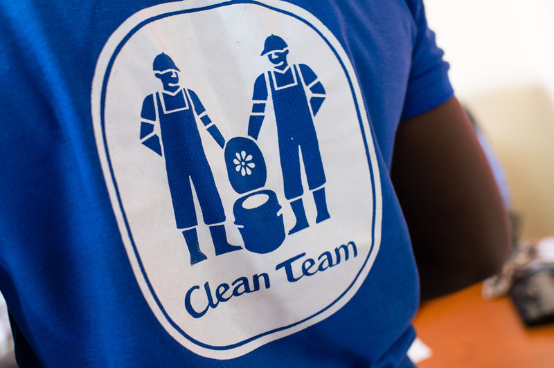 The Clean Team logo on a t-shirt in Kumasi_ Ghana