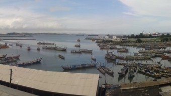 A panoramic view of the Sekondi Fishing Harbor